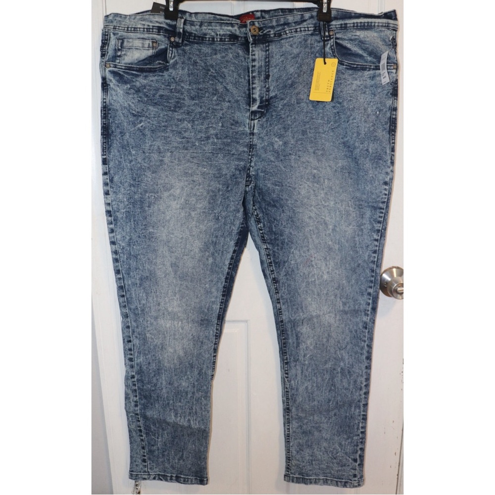 Truth Substance Common Sense Men's Blue Slim Fit Acid Wash Jeans